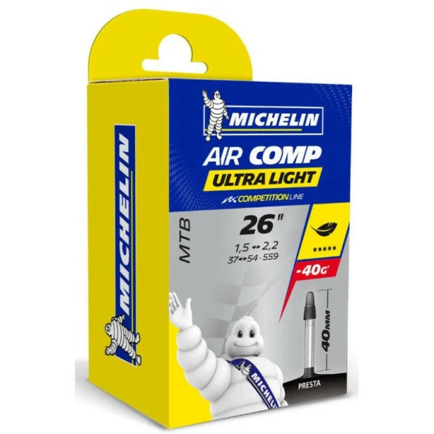 Chambre à Air Michelin AIRCOMP C4 Ultralight - 26x1.60/2.10 Presta 3 Chambre à Air Michelin AIRCOMP C4 Ultralight - 26x1.60/2.10 Presta