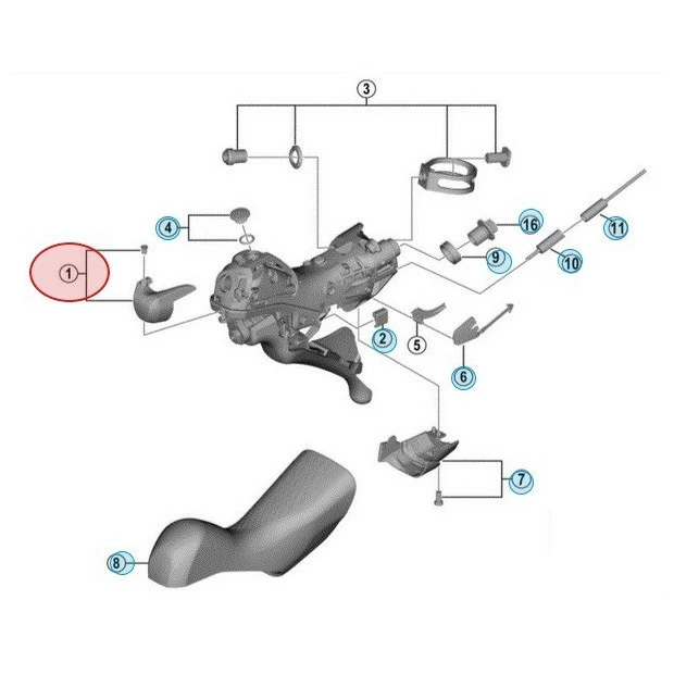 Capot Frontal De Manette De Vitesses Et Frein Shimano Dura-Ace ST-R9120 3 Capot Frontal De Manette De Vitesses Et Frein Shimano Dura-Ace ST-R9120