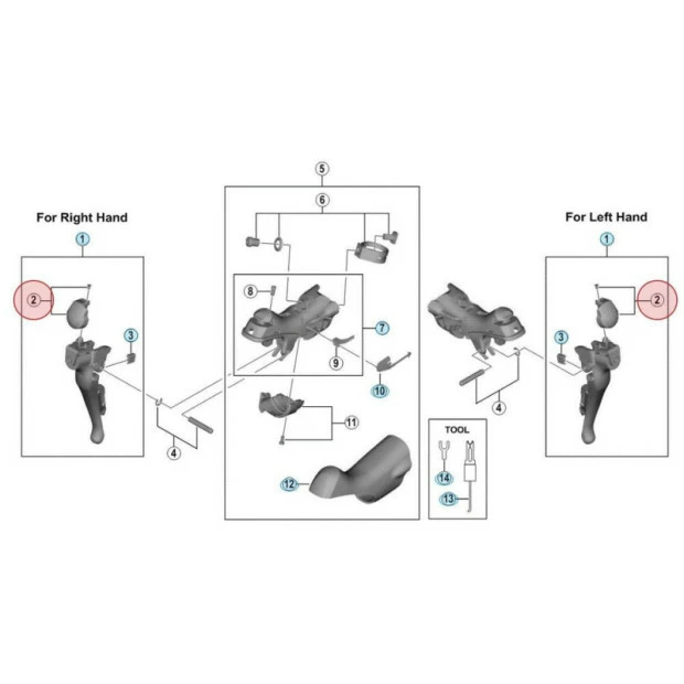 Capot Frontal Manette Shimano Tiagra ST-4700 - Droit 3 Capot Frontal Manette Shimano Tiagra ST-4700 - Droit