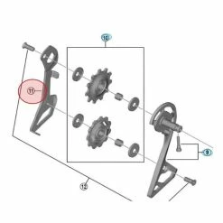 Chape Interne De Dérailleur Shimano 105 RD-R7000-SS