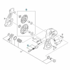 Galets De Dérailleur Shimano Altus RD-M310 5 Galets De Dérailleur Shimano Altus RD-M310 -Shimano Soldes galet derailleur shimano altus alivio 7 8 v y5w899030 1