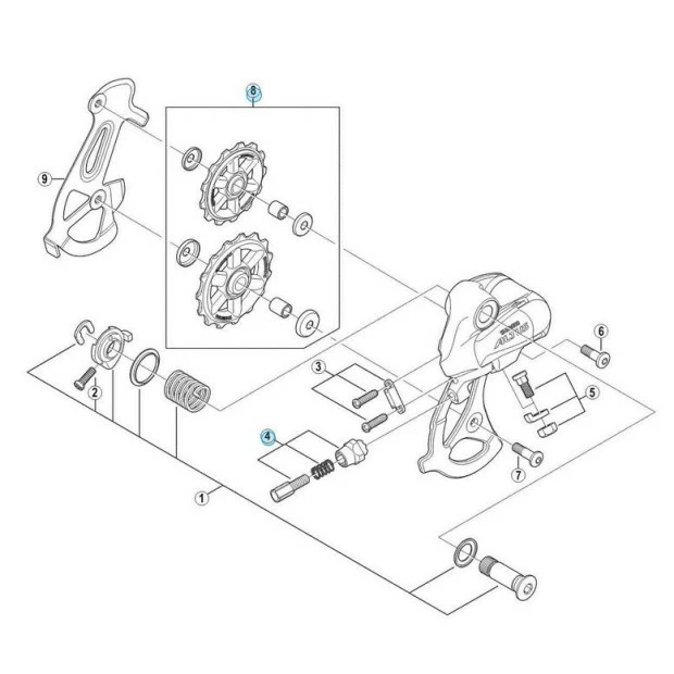 Galets De Dérailleur Shimano Altus RD-M310 4 Galets De Dérailleur Shimano Altus RD-M310 – Image 2