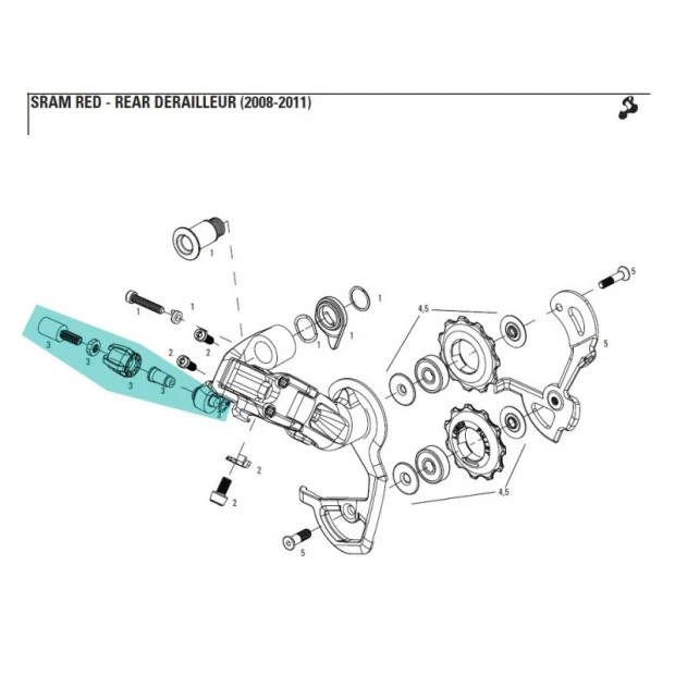 Vis De Tension De Dérailleur Sram Red 10 V - 11.7515.018.000 3 Vis De Tension De Dérailleur Sram Red 10 V - 11.7515.018.000